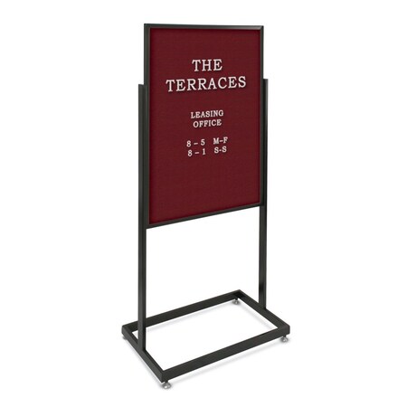 United Visual Products Sliding Door Indoor Enclosed Corkboard, 4 UV9025ACSH-BLACK-CLOUD